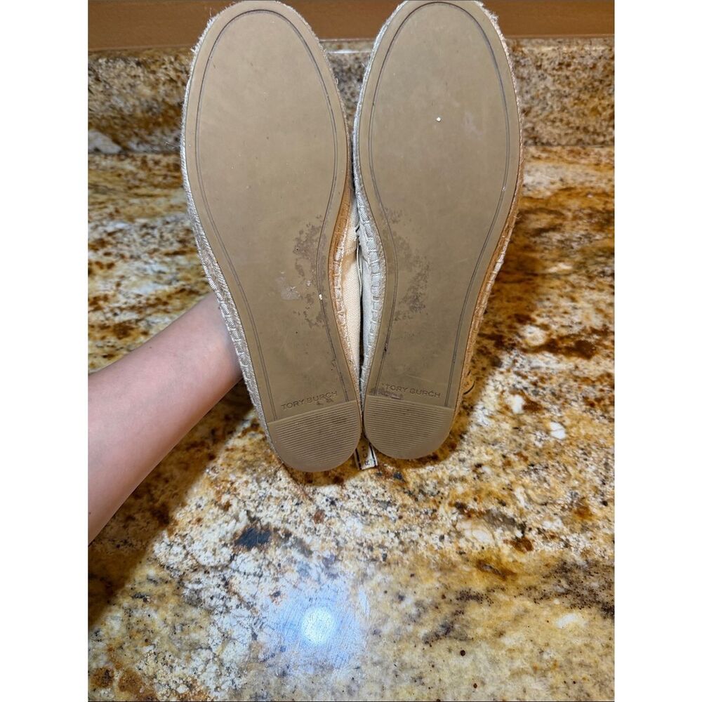 Tory Burch Cream Canvas ribbon espadrilles - Picture 5 of 5
